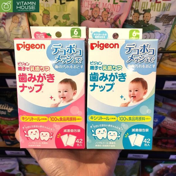 Giấy lau răng miệng Pigeon Nhật Bản 42 tơ`, vị dâu và không mùi