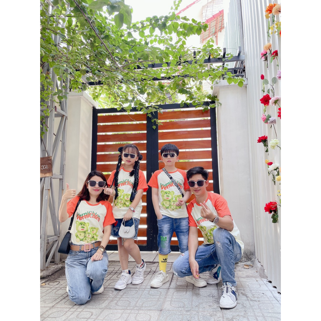 Set Đồ Đôi Gia Đình Gấu Bơ KEM DD08