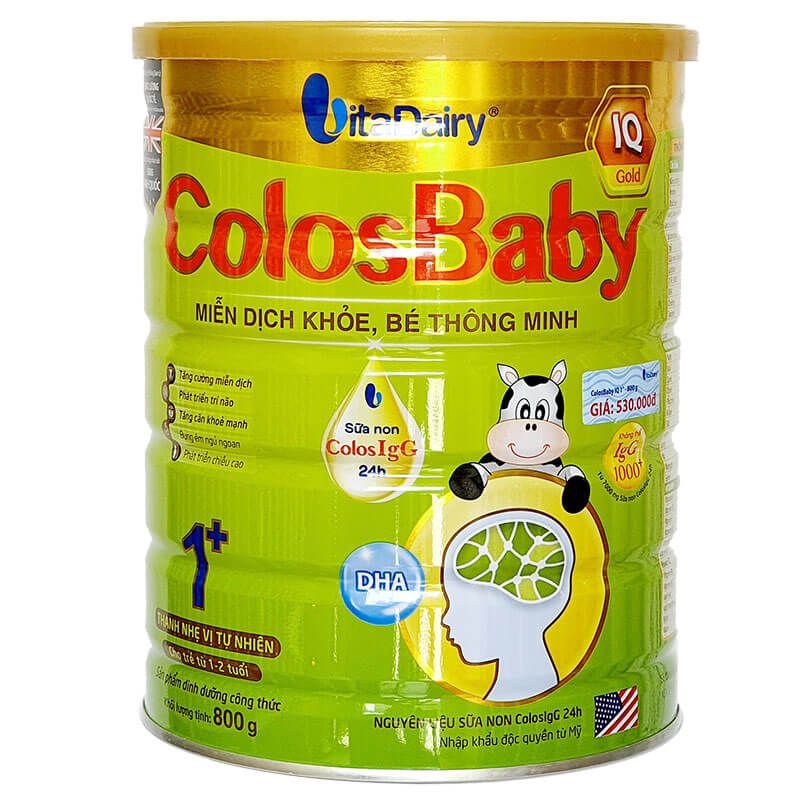 [Quét mã tích điểm]Sữa ColosBaby Gold 1000IgG 0+, 1+, 2+ 800g (date 2025)