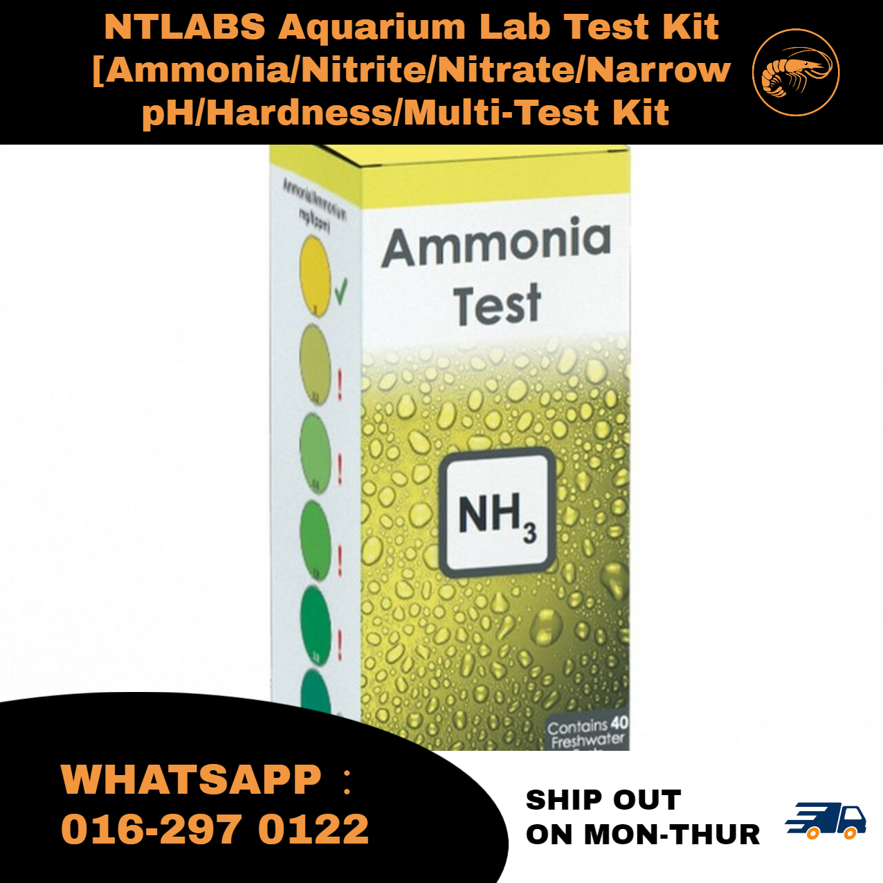 NT Labs Aquarium Lab Test Kit [Ammonia/Nitrite/Nitrate/Narrow pH