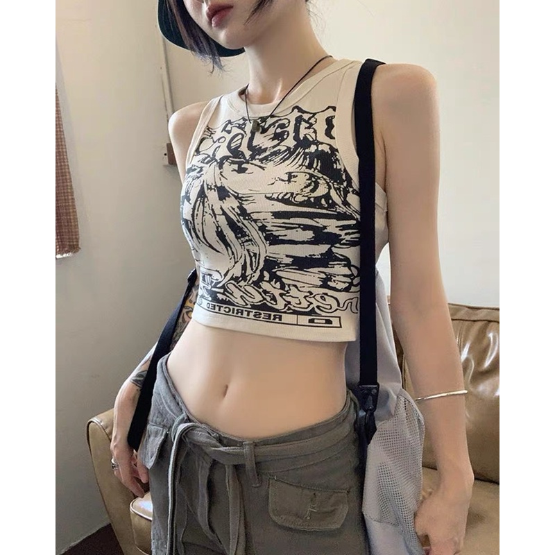 [FREESHIP + VOUCHER] Áo croptop ba lỗ truyện tranh