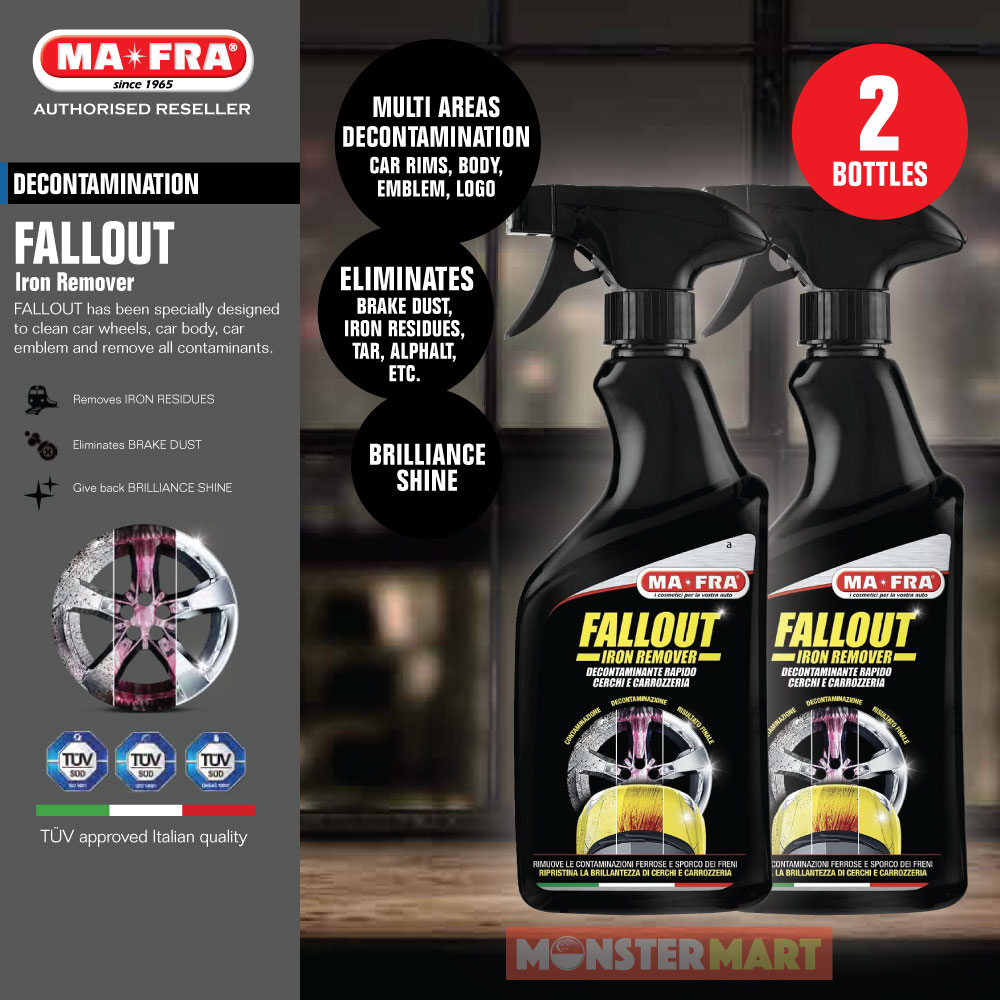 Mafra Fallout Iron Remover Cleaner 500ml (Decontamination cleaning for Car  Wheel Rims Body Paintwork Trimmings Emblem)