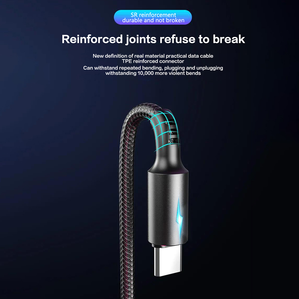 VAORLO 5A USB Charging Cable Phone Charging Cord Micro USB/Lightning/Type C Cable  Charger Cord Compatible With infinix Xiaomi Iphone Cable Quick Charge Phone Accessories USB C Fast Charge Cable