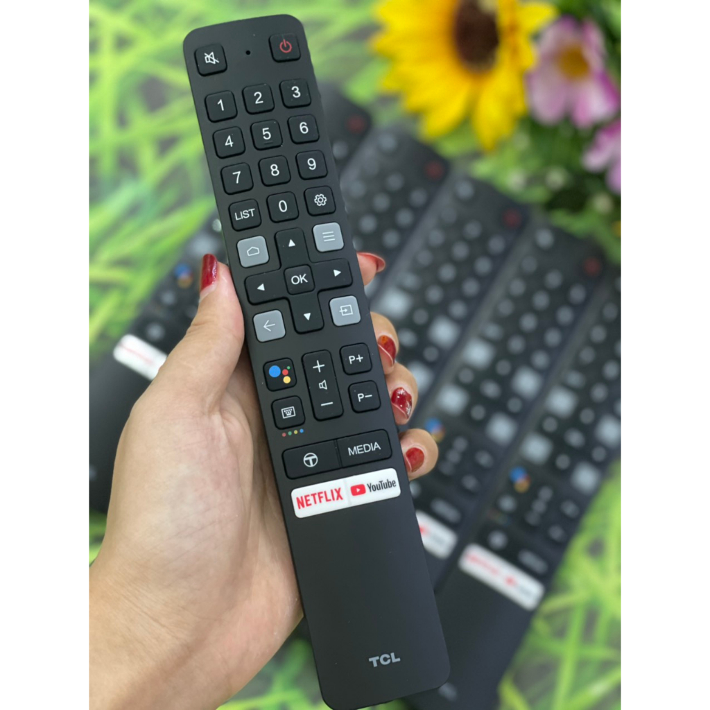 Remote tivi tcl giọng nói mẫu dài phím youtube