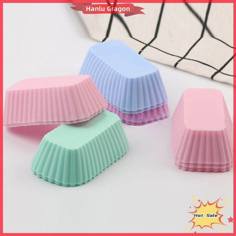 Hanlu 5Pcs Silicone Cake Molds Rectangular Muffin Cup Cake Baking Mould Kitchen Pastry Tool