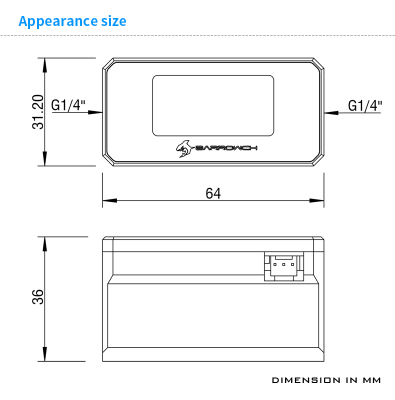 Đồng hồ đo nhiệt nước tản nước custom barrowch FBFT05