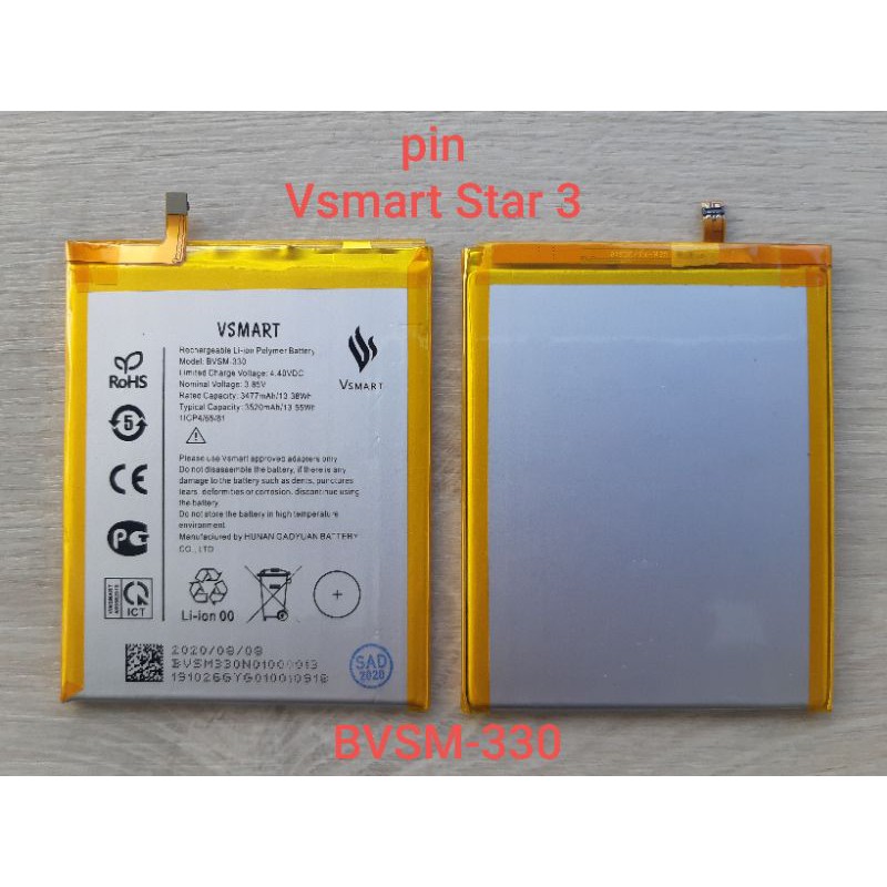 [Hàng chuẩn] Pin VSmart Star 3 BVSM-330 bảo hành đổi mới