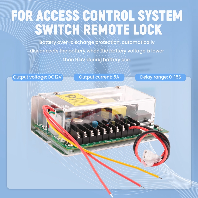 (C G K DC 12V 5A UPS Fuction Door Access Control Power Supply Use for Access Control System Switch Remote Lock AC 110V-240V