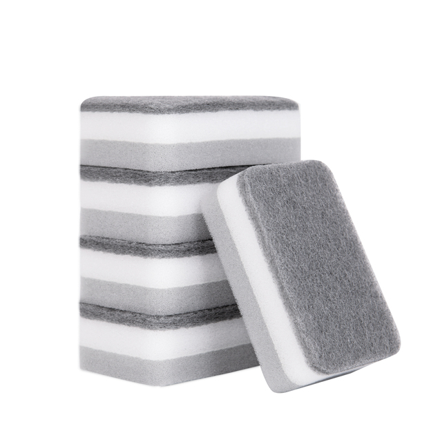 5PC/Set Double-Sided Dishwashing Sponge Scrub Magic Wipe Kitchen Housework Cleaning Three-Layer Sponge Scouring Pad