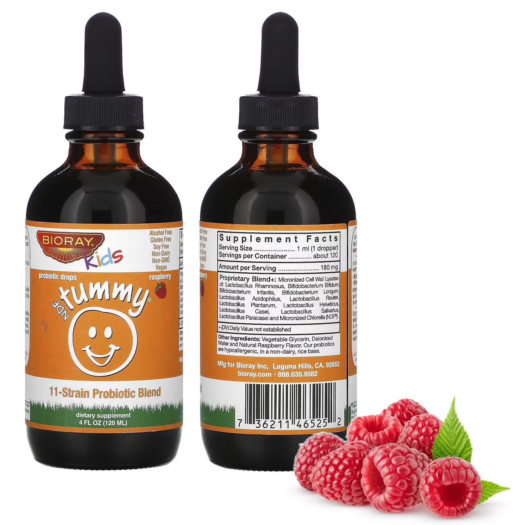 [PRE-ORDER] KIDS NDF TUMMY RASPBERRY 120ML BY BIORAY - PROBIOTIC DROP ...