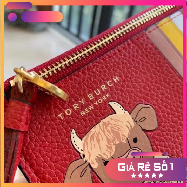 Ví Đỏ Tory Burch Card Holder Da Siêu mềm