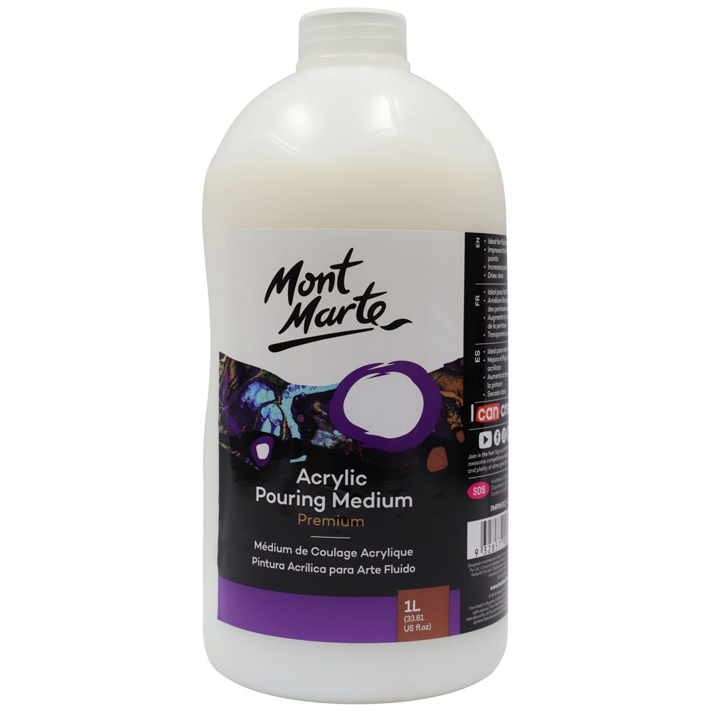 Mont Marte Acrylic Pouring Medium 1 litre.