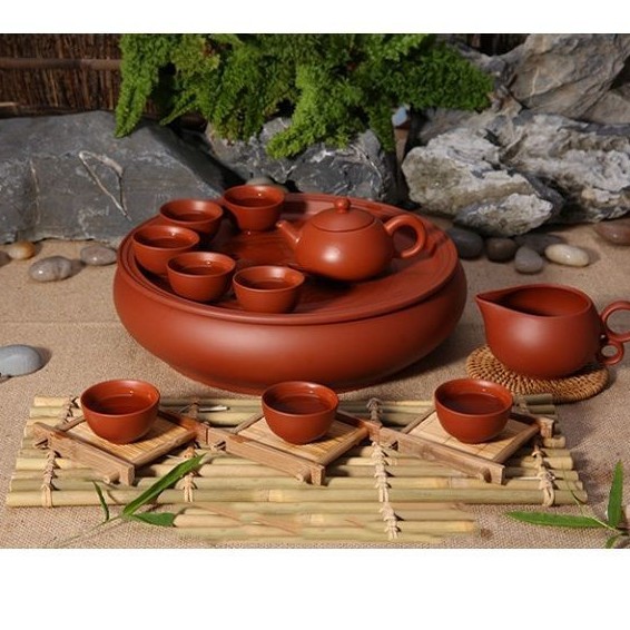 12-piece premium purple clay tea set (black red brown), cup tea set