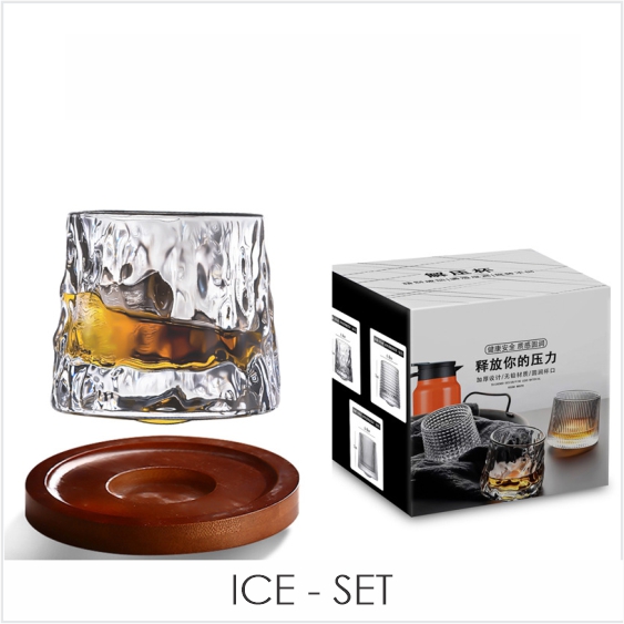 Ll Diamond Rotating Whiskey Glasses Spin Rotating Tumbler Glass Bar Cup Foreign Wine Water Cup 6736