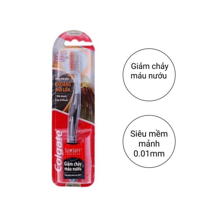 Bàn Chải Đánh Răng Colgate Slimsoft Advanced Volcanic Với Lông Chải Phủ Khoáng Núi Lửa