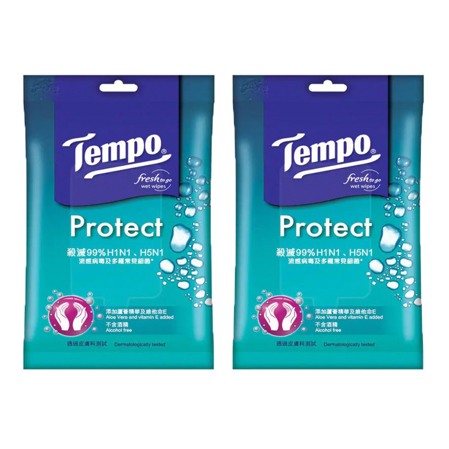 Khăn giấy ướt TEMPO Protect Wet Wipes (Bịch 10 Tờ)