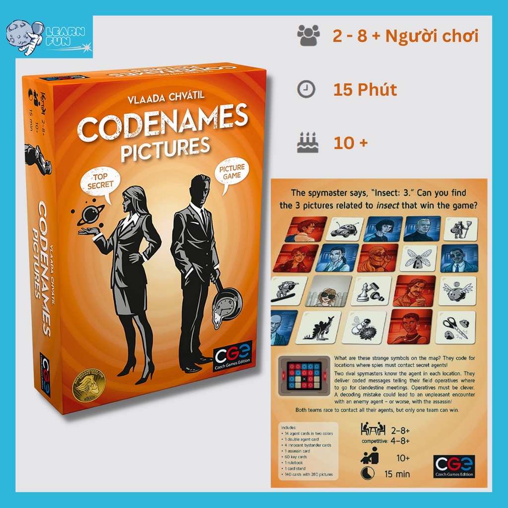 Boardgame Codenames - Codenames Picture Words Duet Deep Under Cover