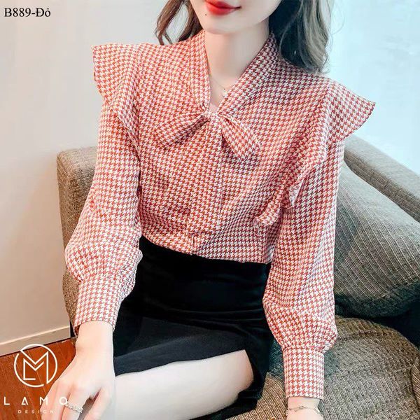 ÁO SƠ MI HỌA TIẾT CỘT NƠ -B889