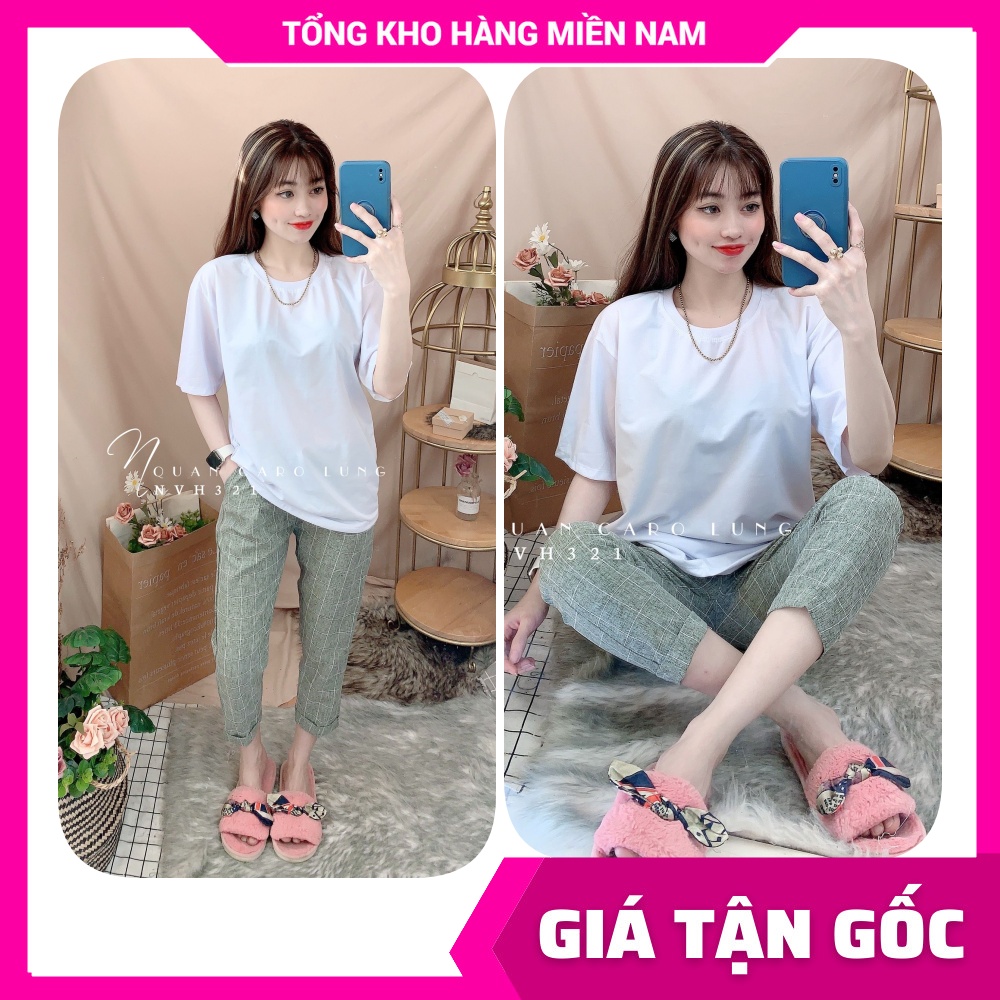 Quần baggy kaki lưng thun nvh321 🎀 ảnh thật 🎀 quần lửng nữ 🎀 quần 9 tấc 🎀 quần baggy lửng 🎀 quần kaki 🎀 quần caro 🎀 quần lưng thun