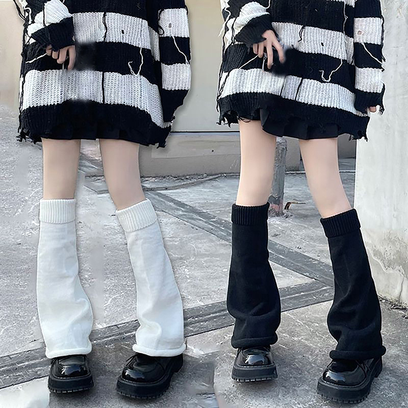 Y2k Winter Leg Warmers Fluffy Goth Accessories Gothic Lolita Knit Long Socks Women Legs Warmers Lady Sock Gothic Stylish Legging.