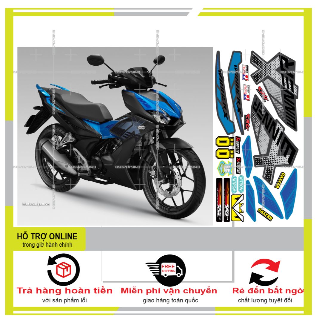 TEM RỜI WINNER X MẪU ZIN XANH ĐEN