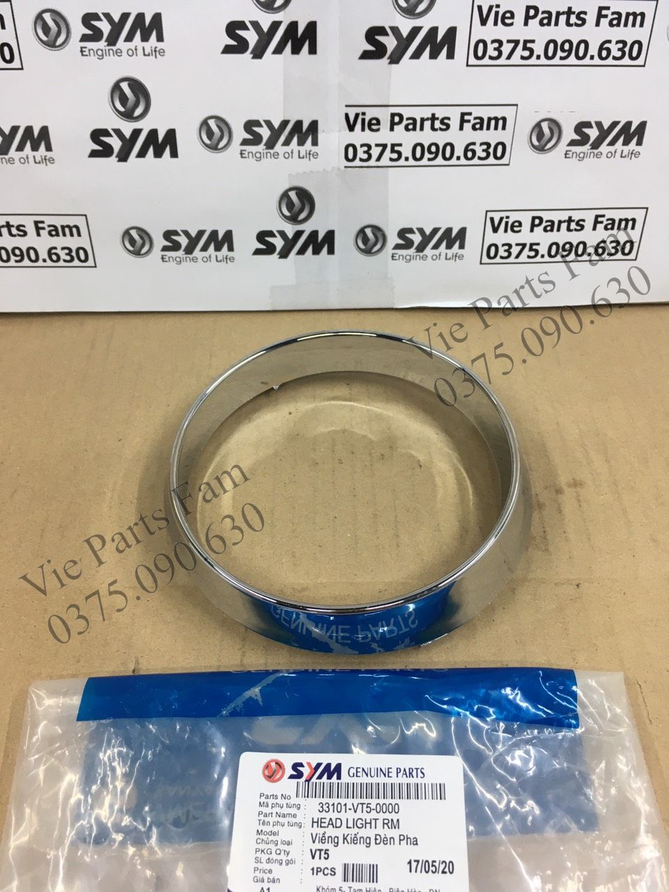 Viền đèn pha xe Attila Elizabeth SYM (dòng xăng cơ bình xăng con)