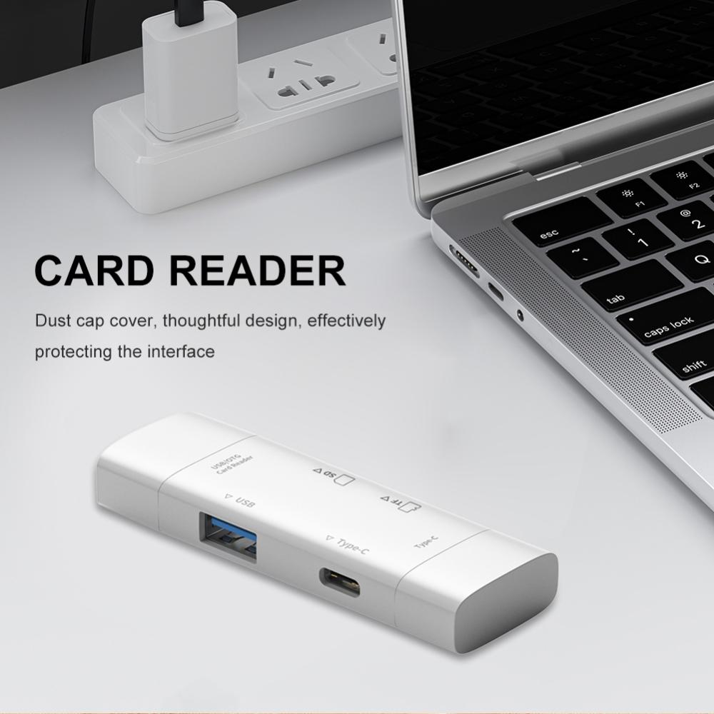 SD/TF Card Reader Adapter 7 in 1 Type-C/USB/ Micro Multifunctional Card Reader High Speed Transmission for Laptop