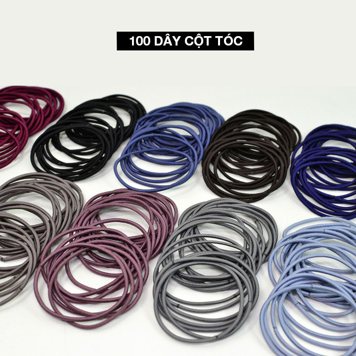 [Túi zip] Set 100 dây cột tóc nữ xinh