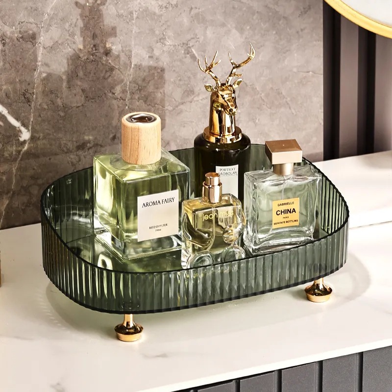 Cosmetics storage box Desktop dresser storage box Entrance key sundries storage tray Desktop finishing Clear plastic box