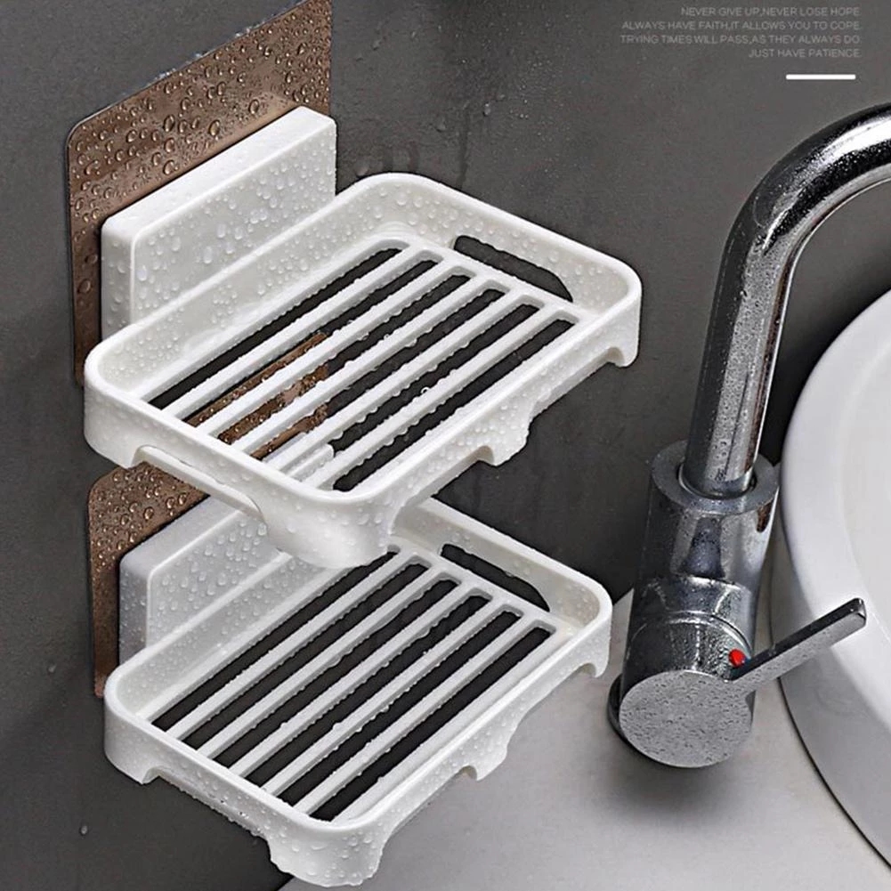 Punch-free Simple Installation Soap Box Wall-mounted Practical Drain Soap Holder Bathroom Storage Tools