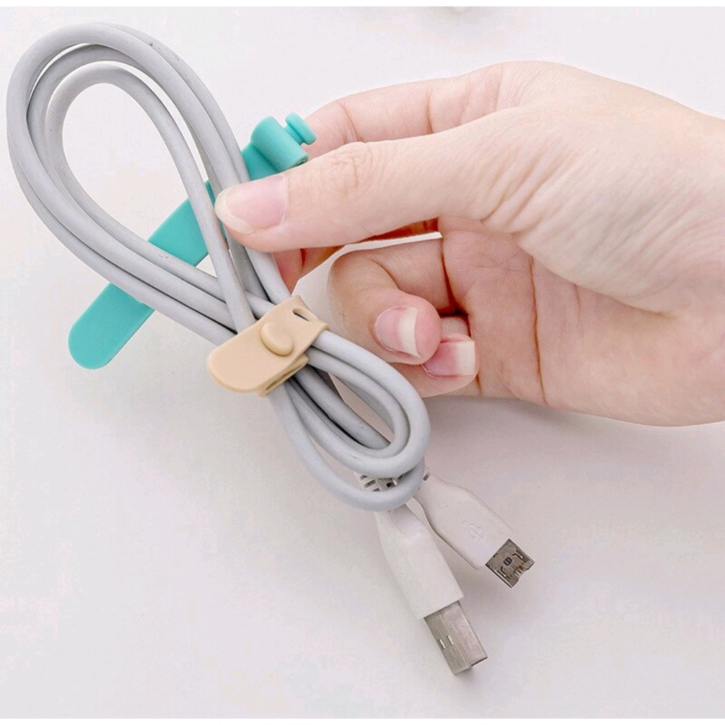 (5pcs) cuộn cáp silicon dây buộc cáp Máy cuộn dây dây tổ chức tai nghe USB dòng dữ liệu Bàn Phím kèm Chuột dây cáp chủ
