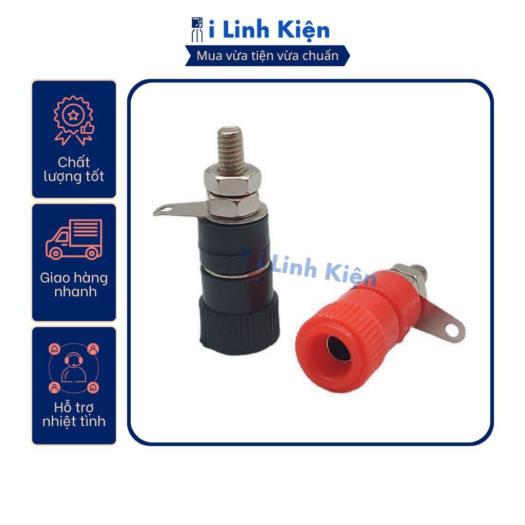 Đôi jack bắp chuối cái 4mm (đen+đỏ)