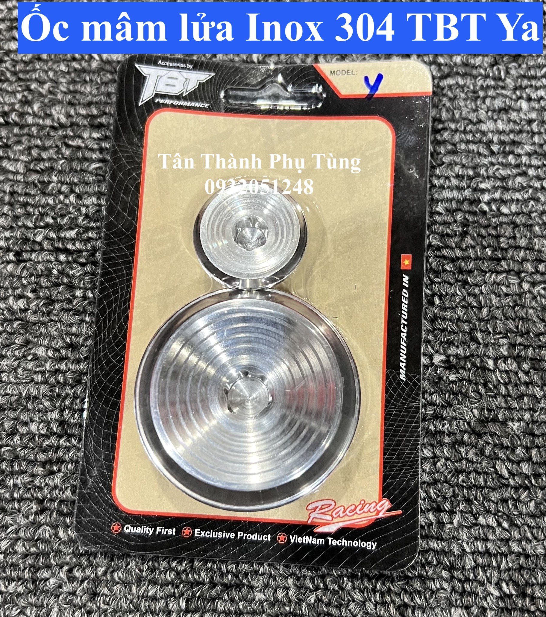 Ốc mâm lửa inox 304 tbt honda, yamaha mẫu v4