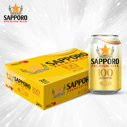 Combo 02 thùng Sapporo Premium100 - 24 lon 330ml 3.5% cồn