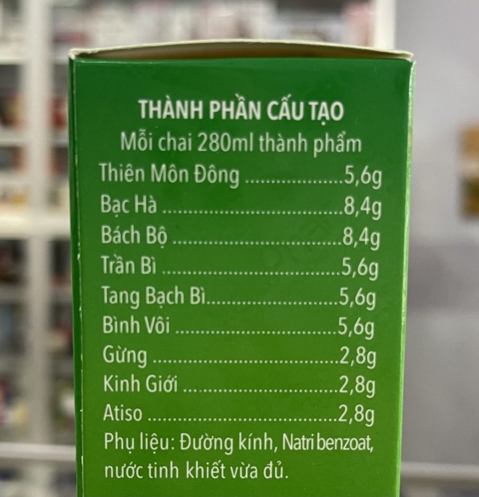 Thiên môn bổ phổi Bình Đông Chai 280ml