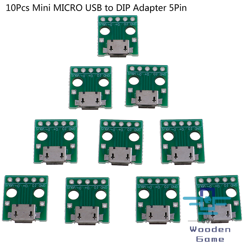 Woo 10 cái Bộ chuyển đổi Micro USB sang Dip đầu nối cái 5 Chân bảng chuyển đổi PCB