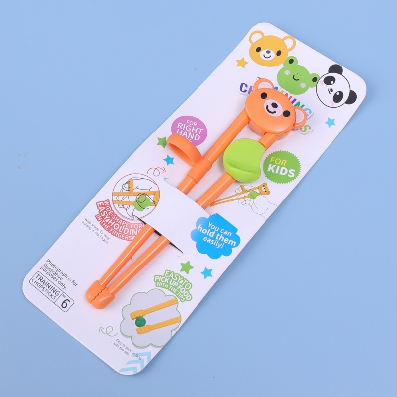 1 Pair Cartoon Animal Learning Chopsticks for Children Cute Elementary Learning Chopsticks Tableware Food Grade Training Chopsticks
