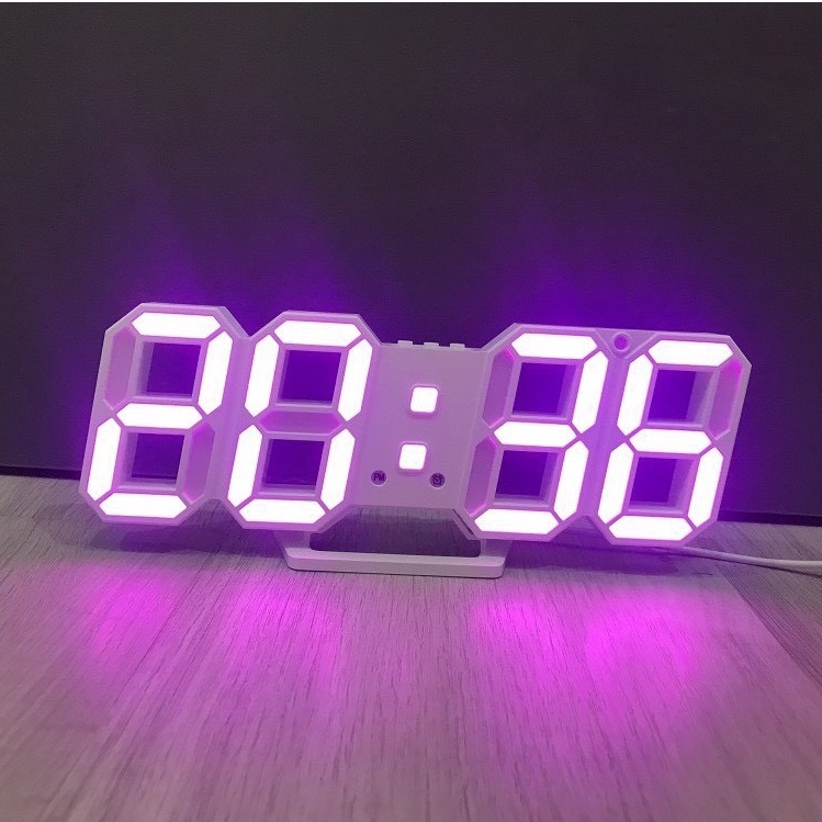 Đồng hồ LED 3D treo tường, đồng hồ để bàn Decor thông minh