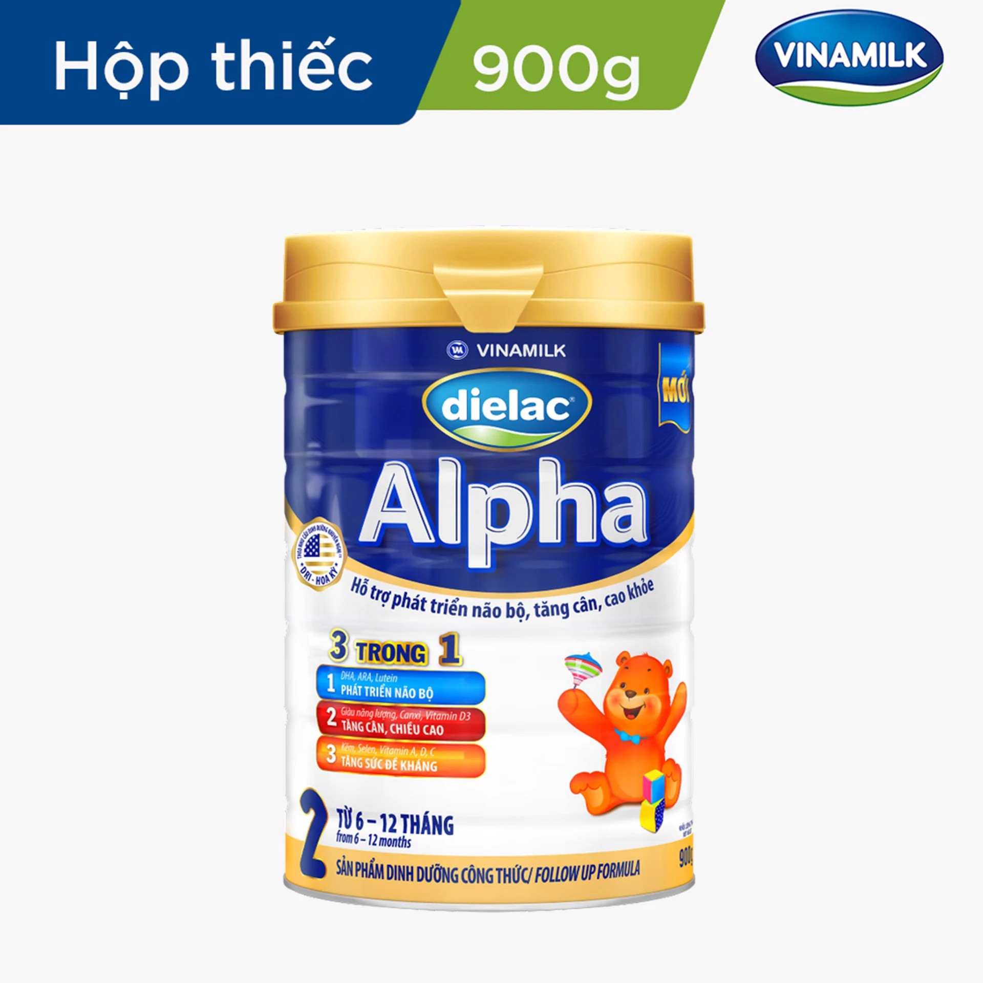 Sữa bột Dielac Alpha 2 - lon 900g (cho trẻ từ 6 - 12 tháng tuổi) Date xa