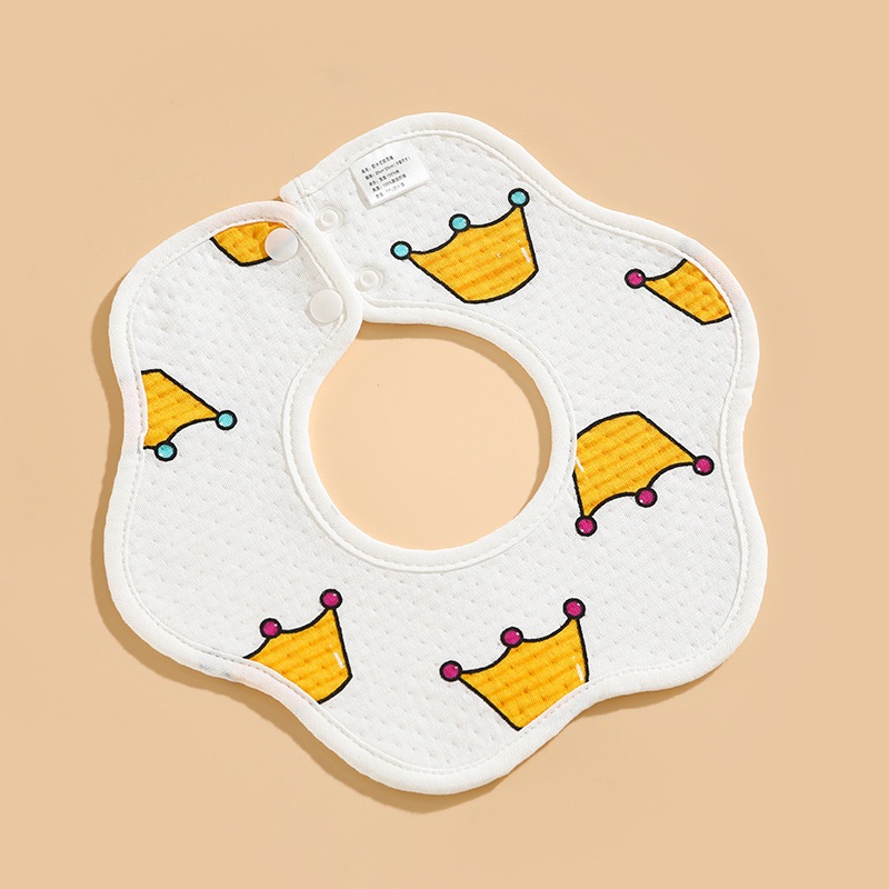 Yếm tròn xoay 360 cho bé ăn dặm yếm dãi chống thấm momandbabyshop