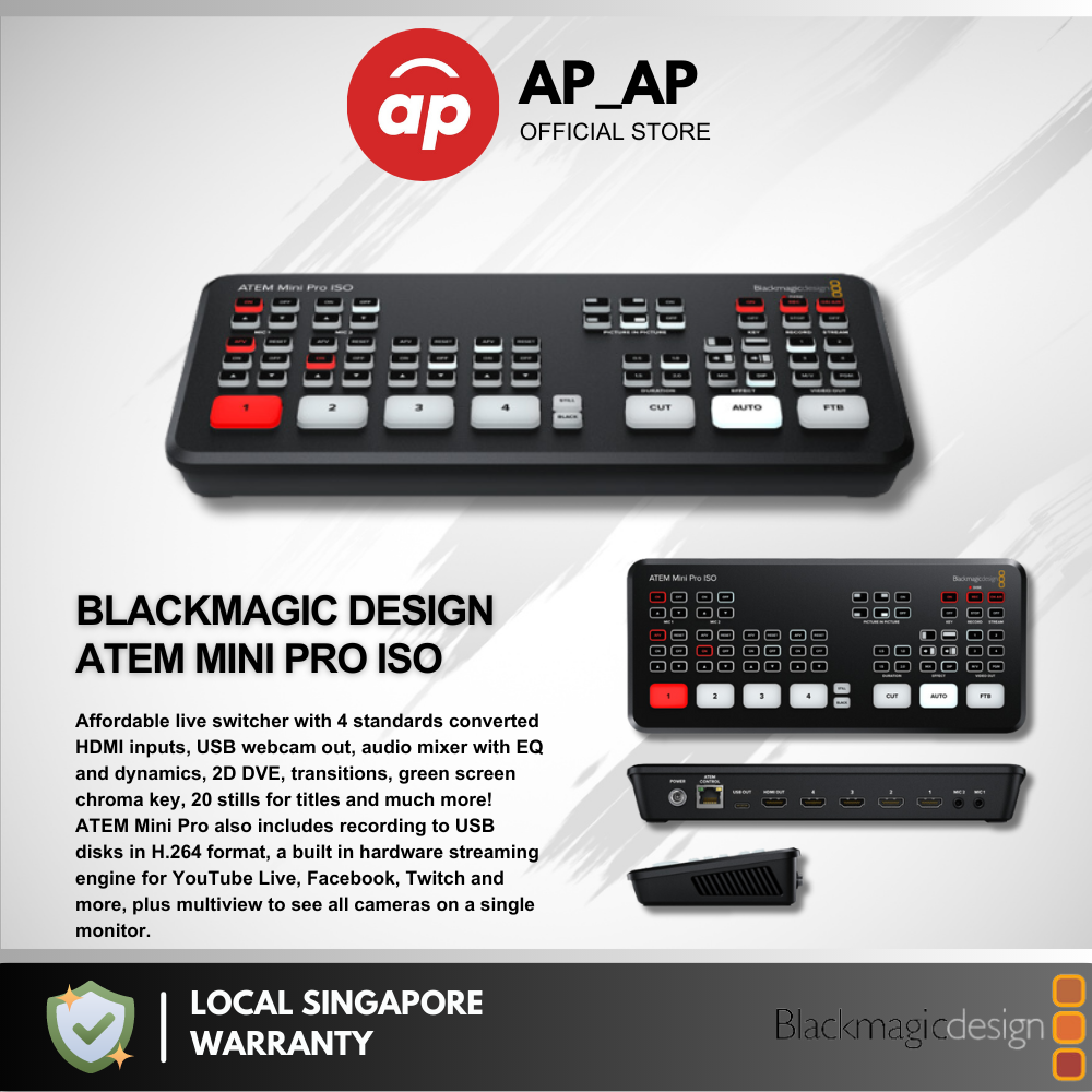 Blackmagic Design ATEM Mini Pro ISO HDMI Live SWATEMMINIBPRISO