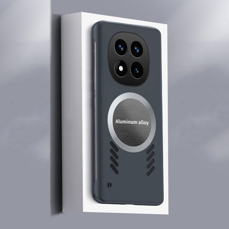 Phone case For Redmi Note 14 Pro+ Back cover Thin Frameless Case Clear Matte Rimless Adsorb Ring Holder Radiating Cover For Redmi Note 14 Pro Cover cases. 