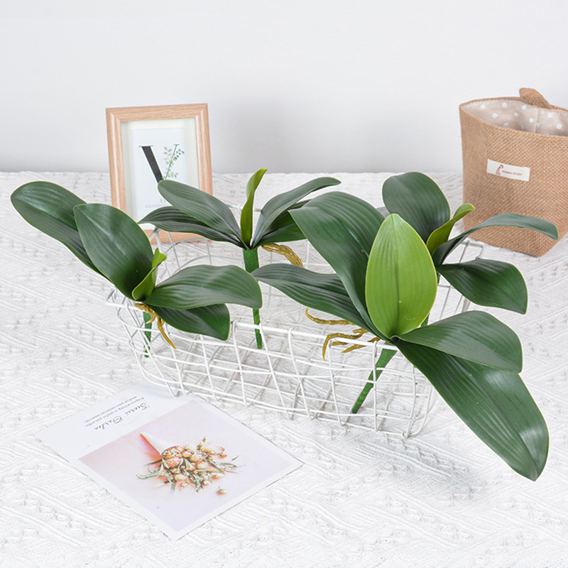 thumbnail image 2 of PATIKIL Faux Orchid Leaves 4.3 Inch, 2 Pack Small... 2 of 11