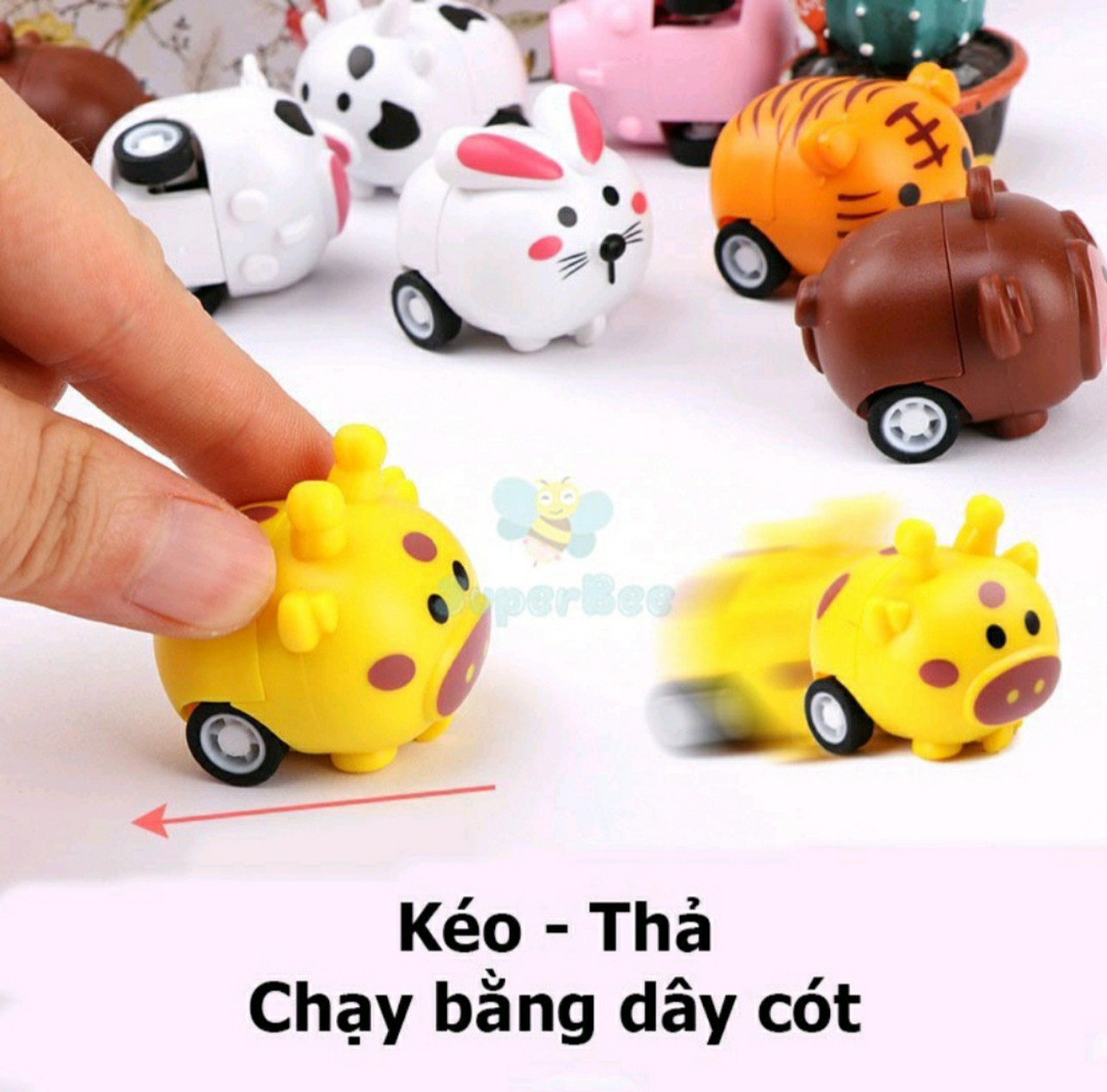 Đồ chơi con vật mini chạy đà-thú chạy cót mini-thú nhựa mini cho bé