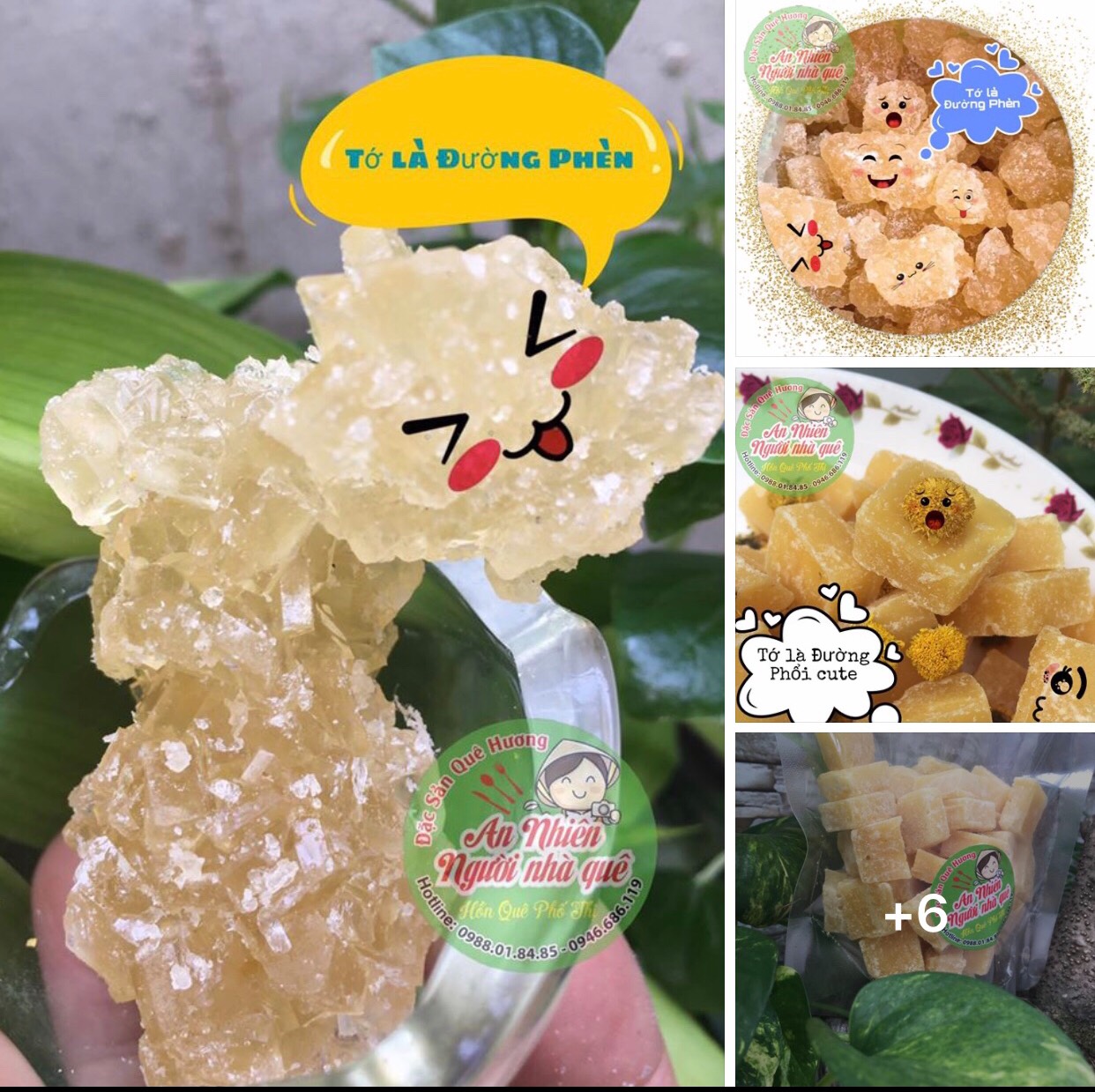 đường phèn quảng ngãi (combo 3kg)