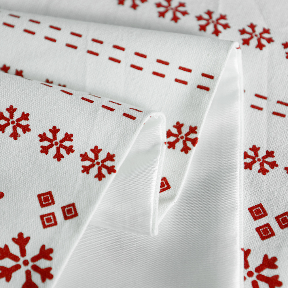 Christmas Snowflake Print Table Runner Christmas Party Dining Table Decoration Tablecloth