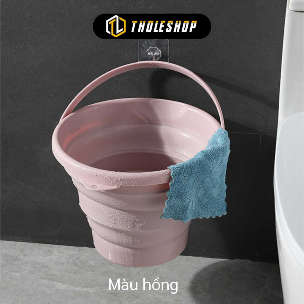 Xô nhựa gấp gọn 5L thông minh - Xô gấp gọn thông minh - Thau gấp gọn tiện lợi khi đi du lịch, dã ngoại - Xô đựng nước gấp gọn đi câu cá
