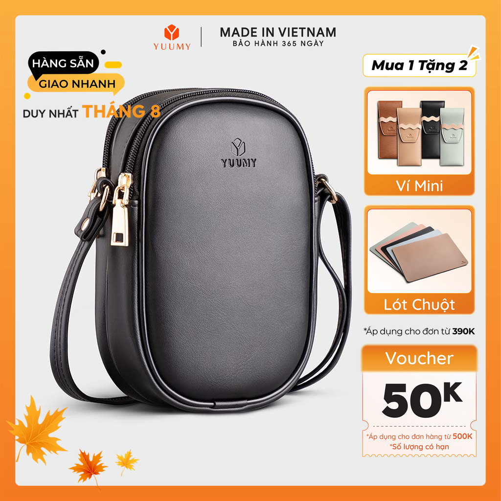 Túi Yuumy (Thời trang nữ đựng điện thoại size 12 - Túi đeo chéo da Seasand YN119)
