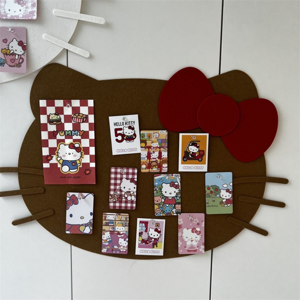New 60x40cm Kitty Felt Board DIY Display Pictures Felt Photo Board Notices Postcard Felt Message Boards Background Walls. 