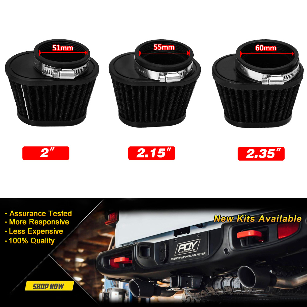 55mm Motorcycle Air Filter Intake Mushroom Head High Flow Air Cleaner Accessory